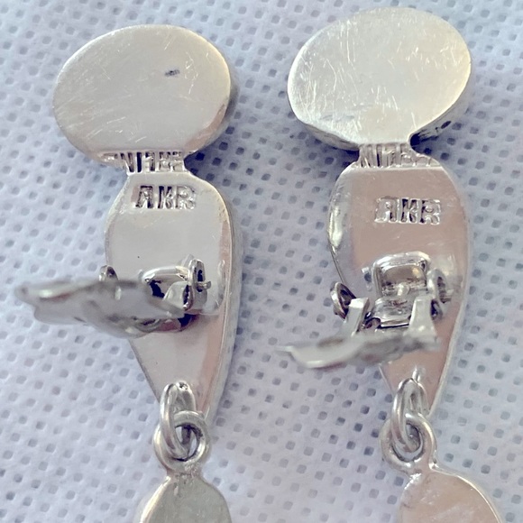 VTG Any Kahn Russell Sterling Silver Amethyst And Topaz Click Earrings NWOT - Picture 5 of 8